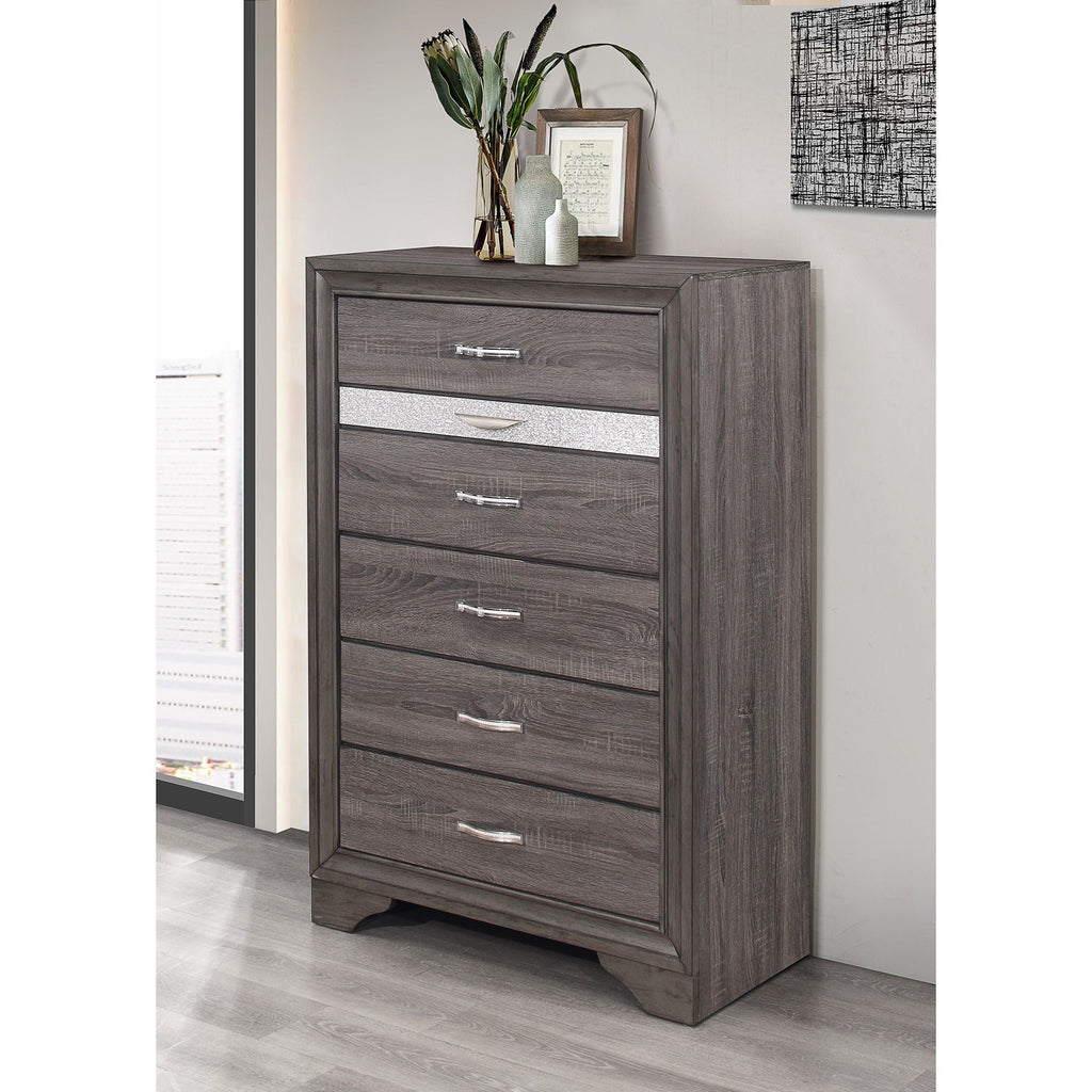 Gray Sparkle Accent Chest with Jewelry Drawer - Ryder