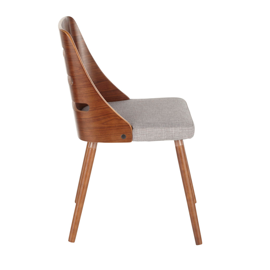 Mid Century Modern Dining Chair with Cushioned Seat - Light or Dark Brown