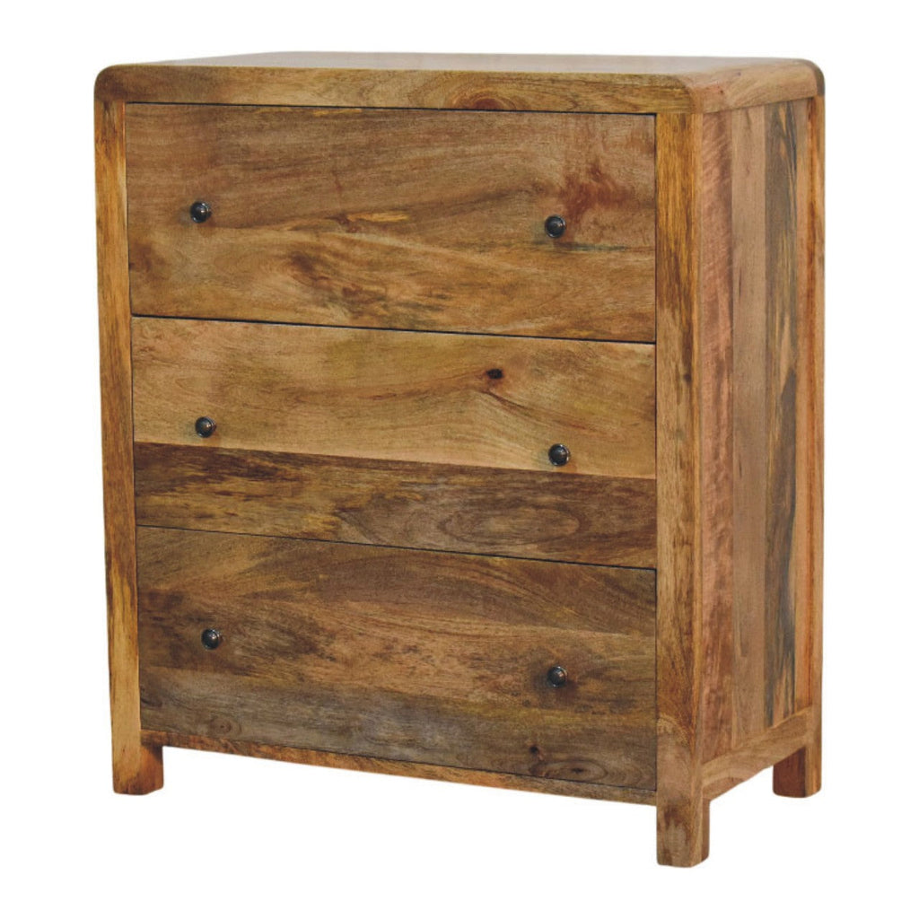 Solid Wood Three Drawer Chest with Smooth Finish - Oakish