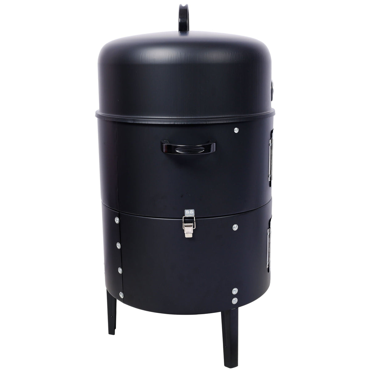 17" Steel Charcoal BBQ Grill with Built-in Thermometer - Black