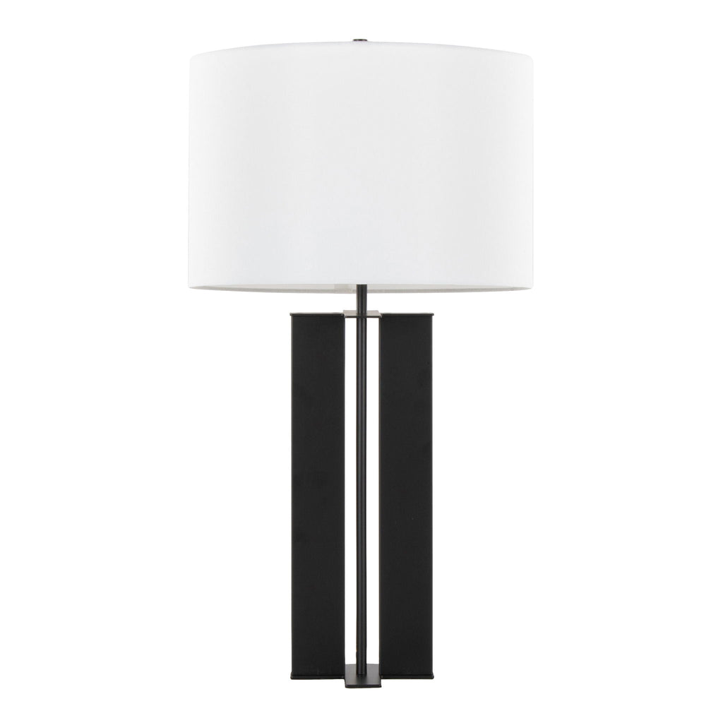 Cosmo Contemporary Table Lamp with Drum Shade - Black or Bronze