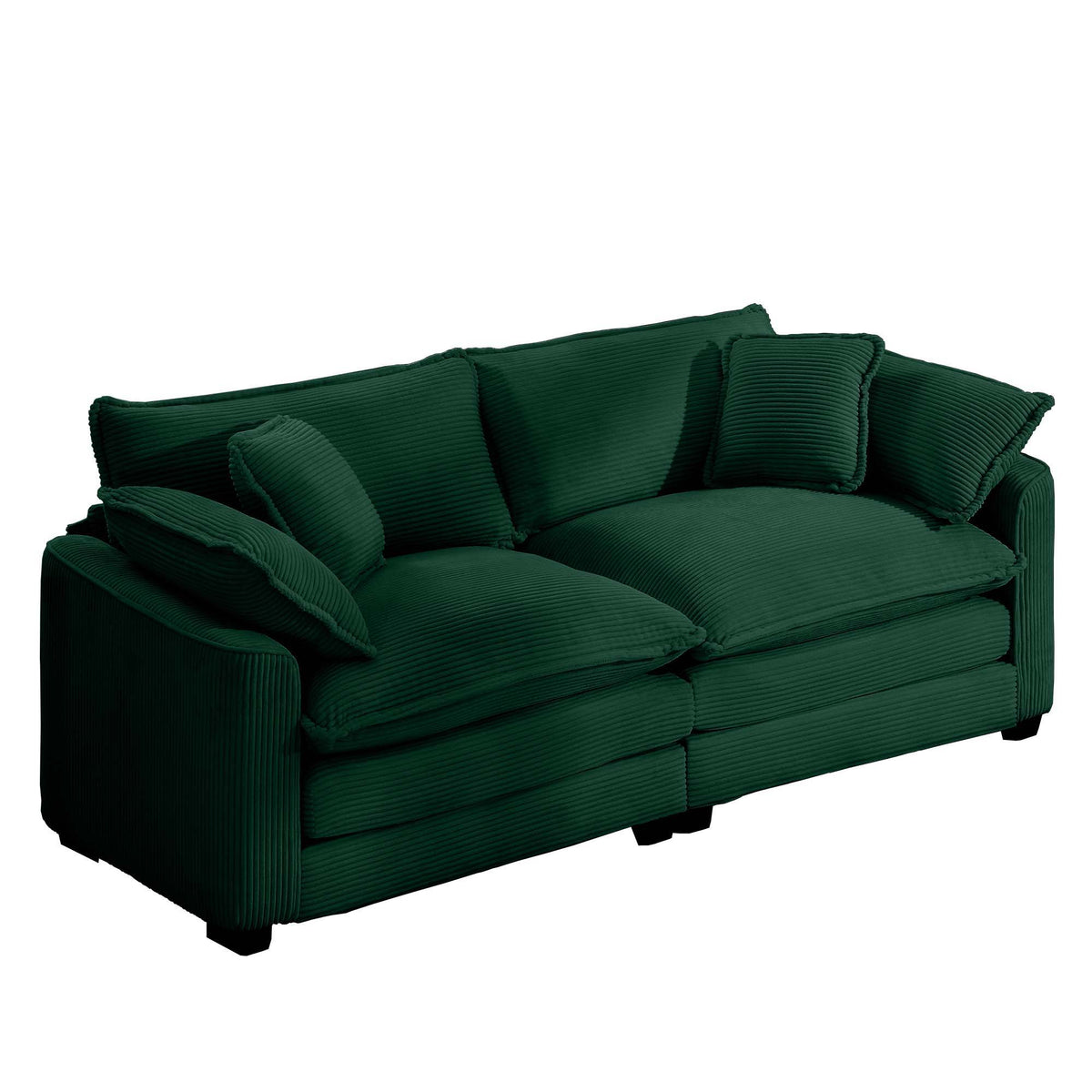 Modern Upholstered Deep Seating Loveseat with 4 Pillows - Multiple Colors