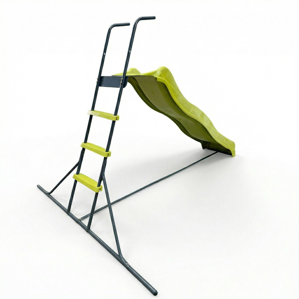 Indoor Freestanding Playground Equipment Slide with Safety Guardrails - Green