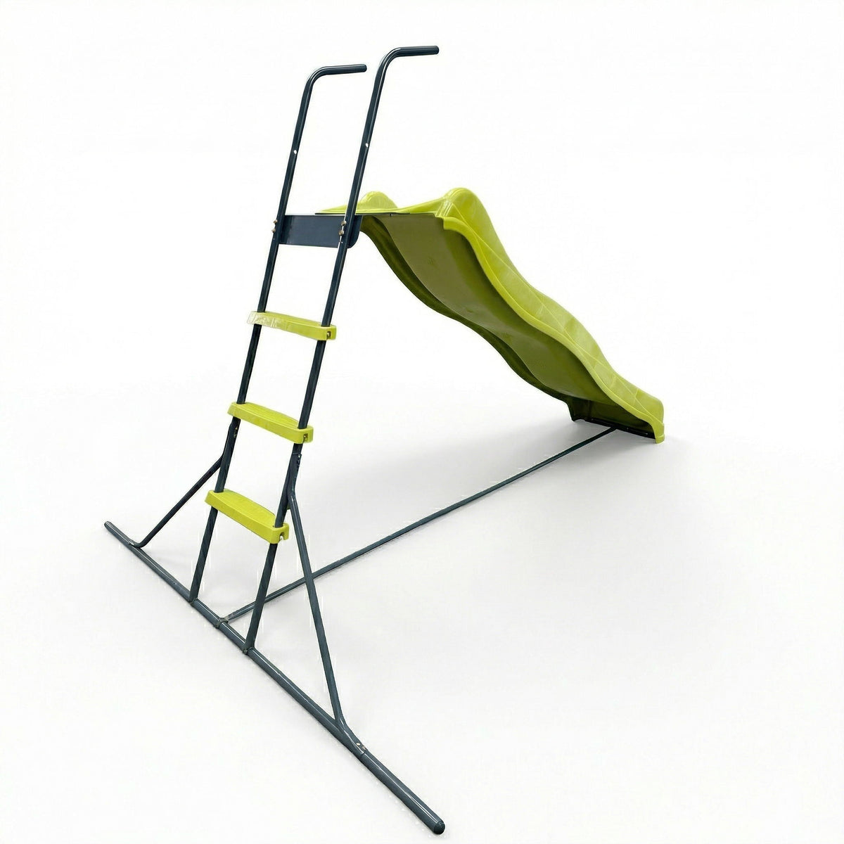 Indoor Freestanding Playground Equipment Slide with Safety Guardrails - Green