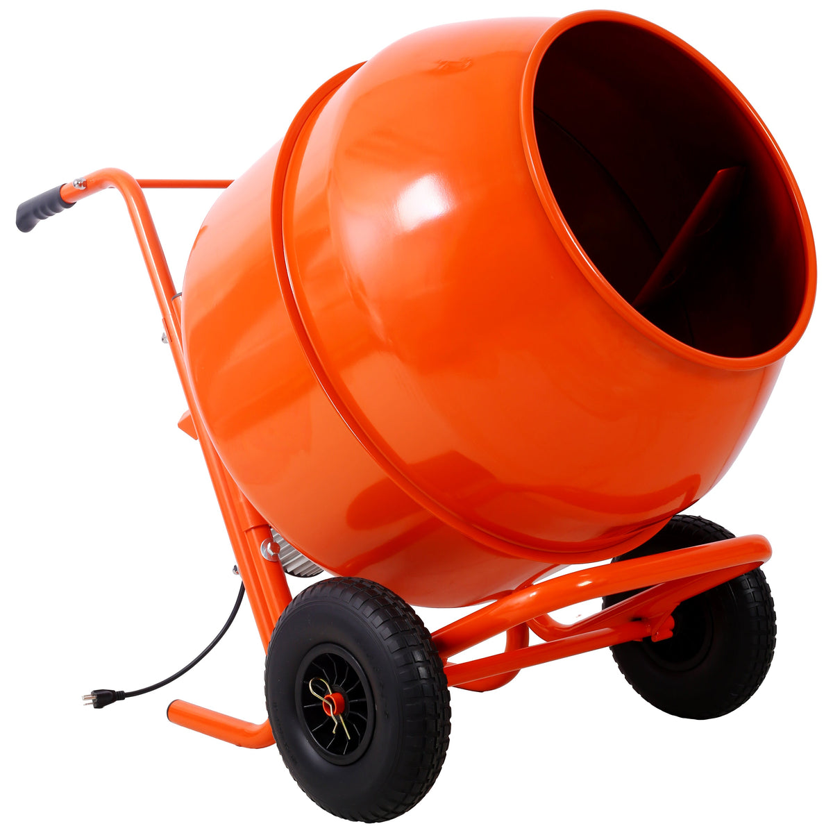224L 8CUFT Portable Cement Mixer with Steel Drum - Grey