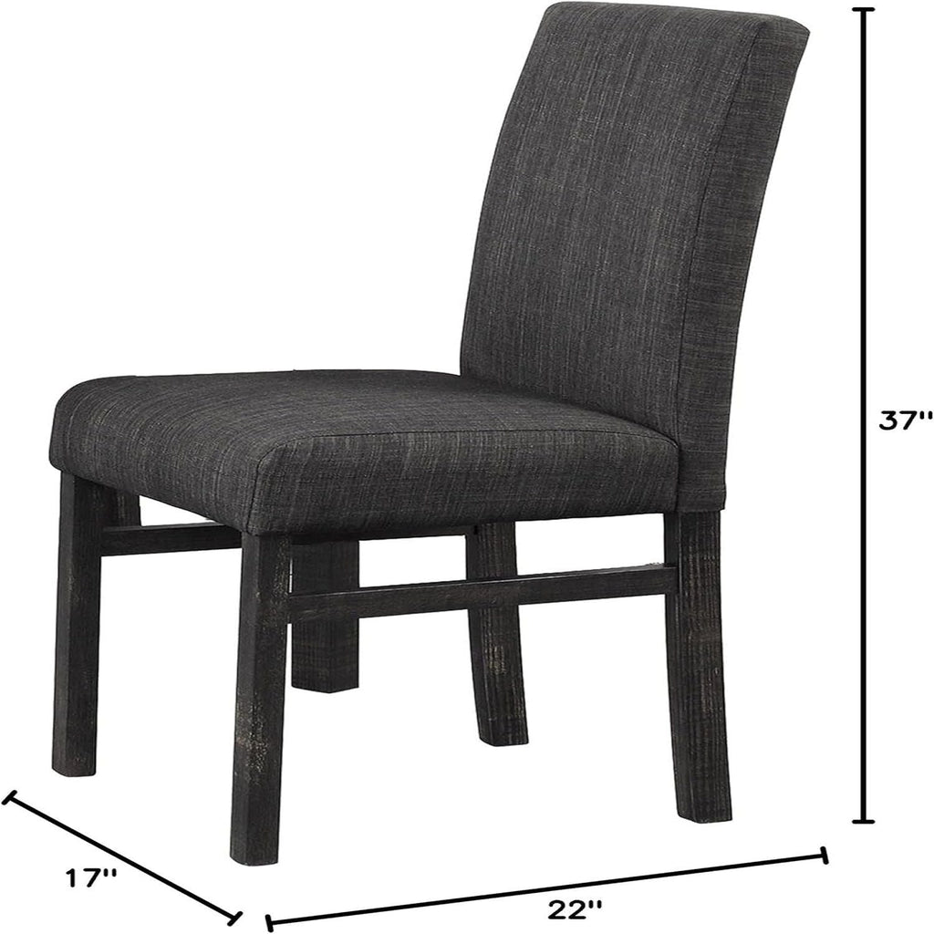 Transitional Upholstered Dining Chair Set with Engineered Wood Frame - Dark Gray or Beige