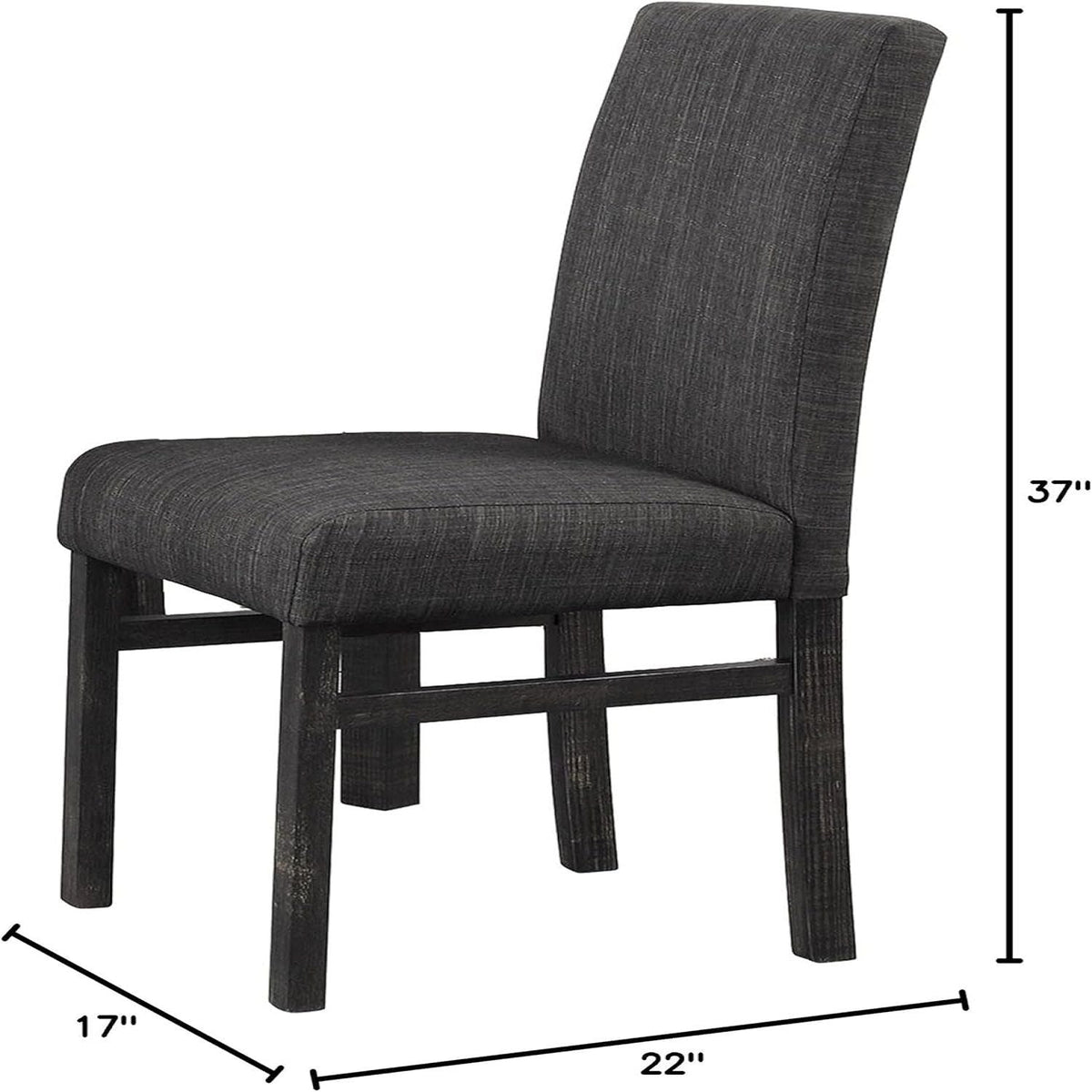 Transitional Upholstered Dining Chair Set with Engineered Wood Frame - Dark Gray or Beige