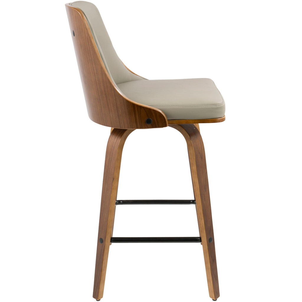 Mid Century Modern Counter Stool Set with Swivel - Multiple Colors