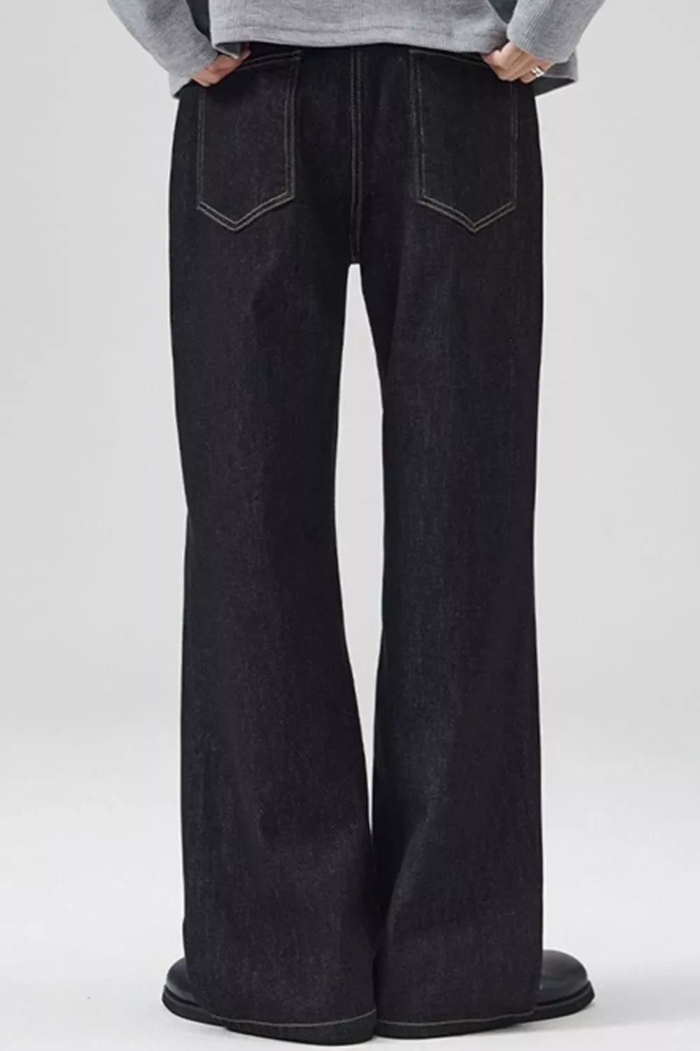 Men's Full Size Washed Wide Leg Jeans Plus Size