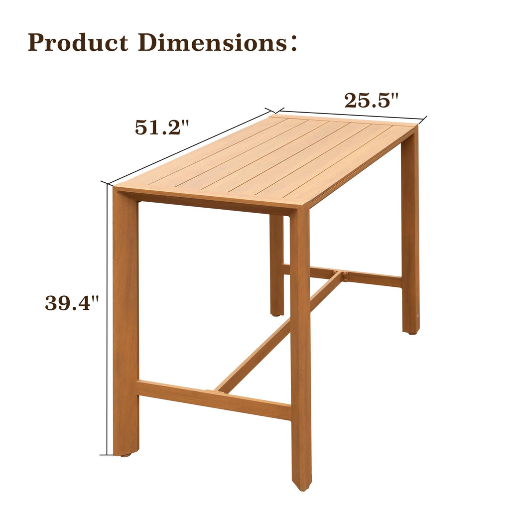 Outdoor Bar Table with Weather Resistant Metal - Black