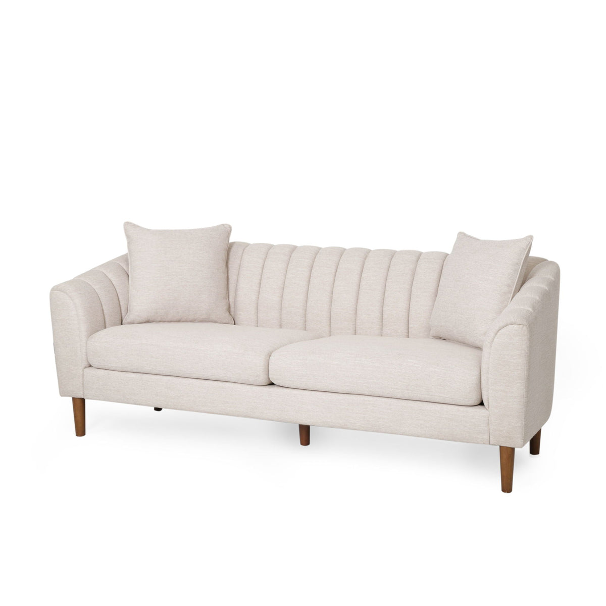 Contemporary 3 Seater Sofa with Button Tufted Accents - Dark Green or Beige