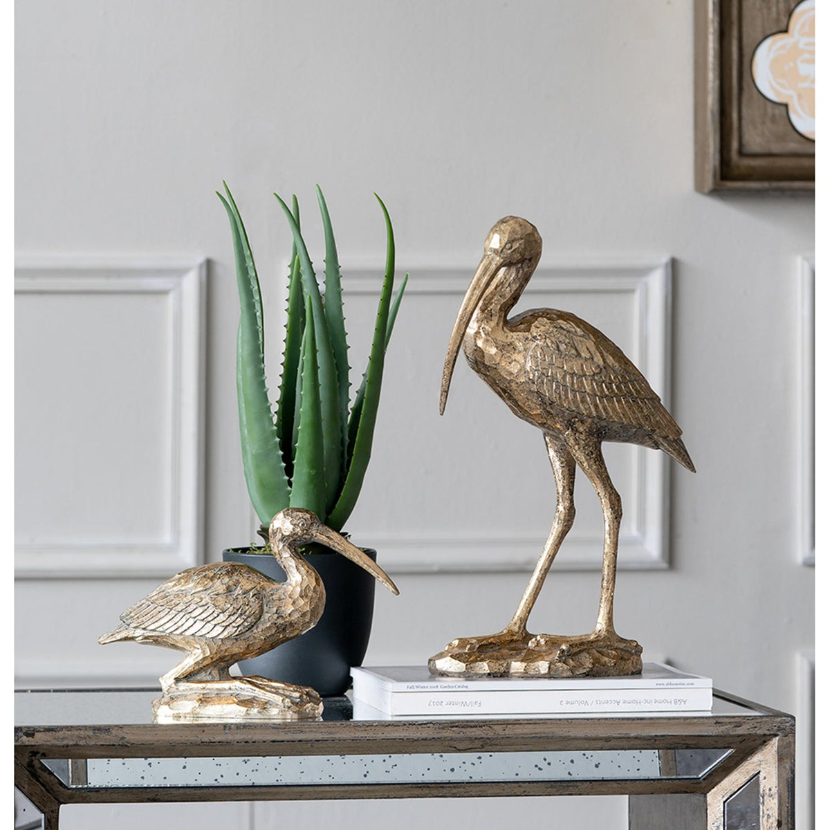 7.1x10.4x3" Kneeling Crane Figurine