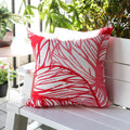 Leaf Vein Outdoor & Indoor Pillowcase with Weather-Resistant Polyester - Red