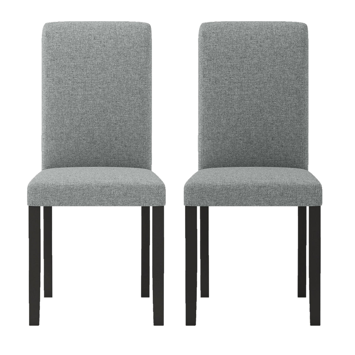 Dining Chair Set of 2 Mid-Century Modern Chairs with Rubber Wood Legs-Gray