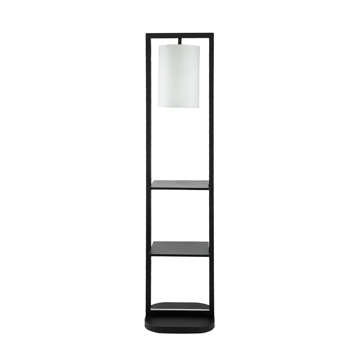 Two Tiered Vertical Shelving Stand with Light - Iron, Modern Design