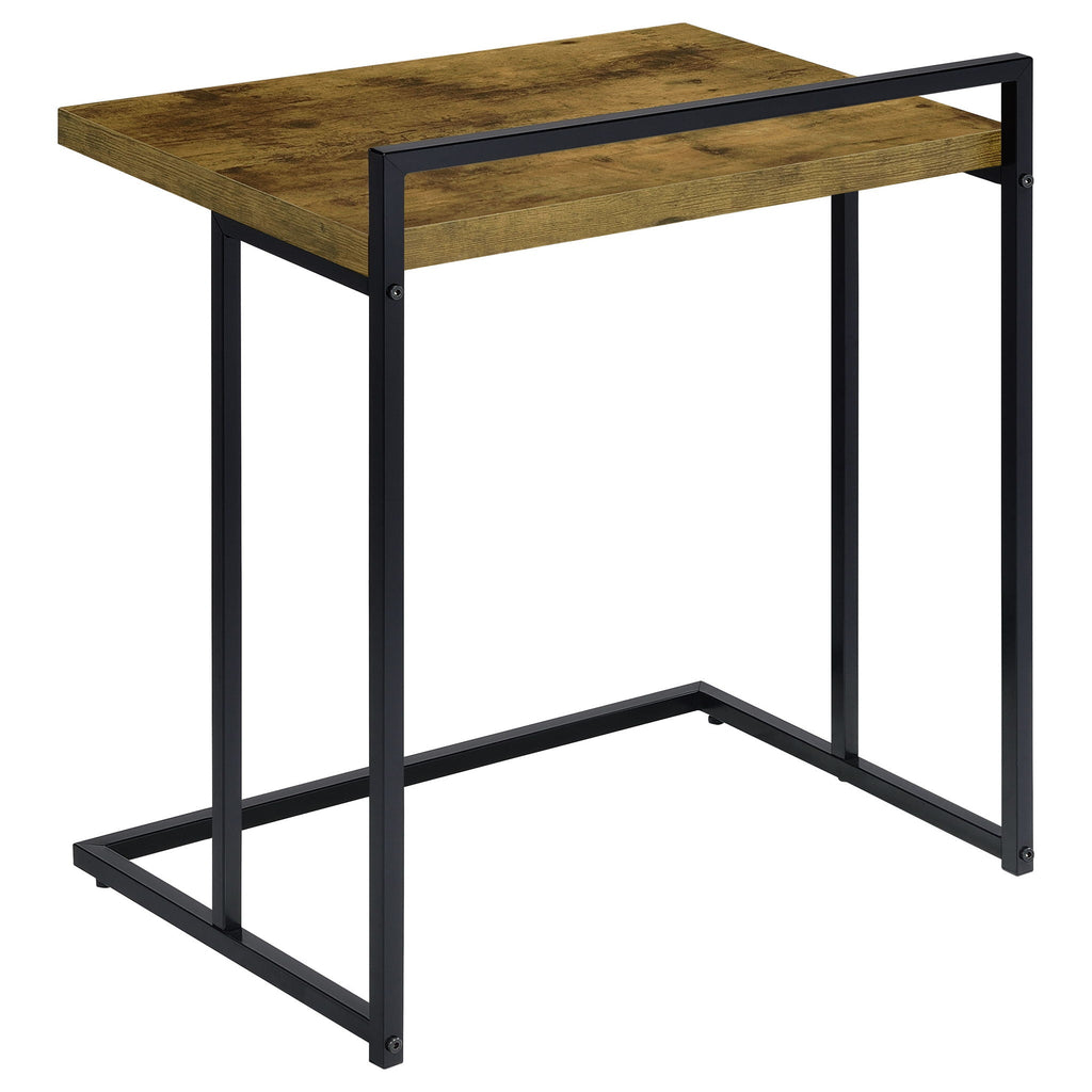 Dani Rectangular C-Shaped Sofa Side Table Rustic Nutmeg