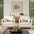 Modern Farmhouse Arm Chair with Removable Cushions - Flax