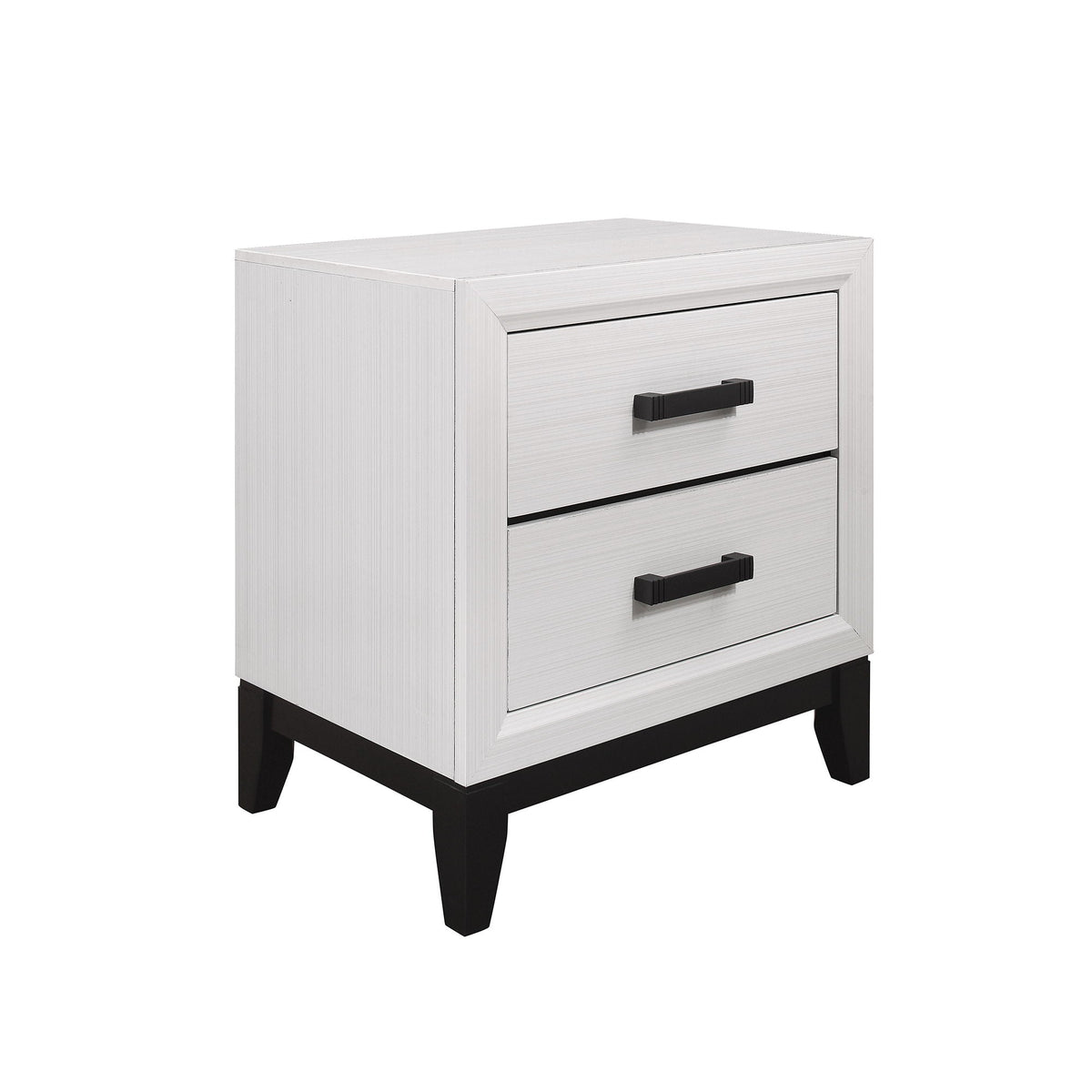 Mirage Nightstand with Two Drawers - Dark Gray or White