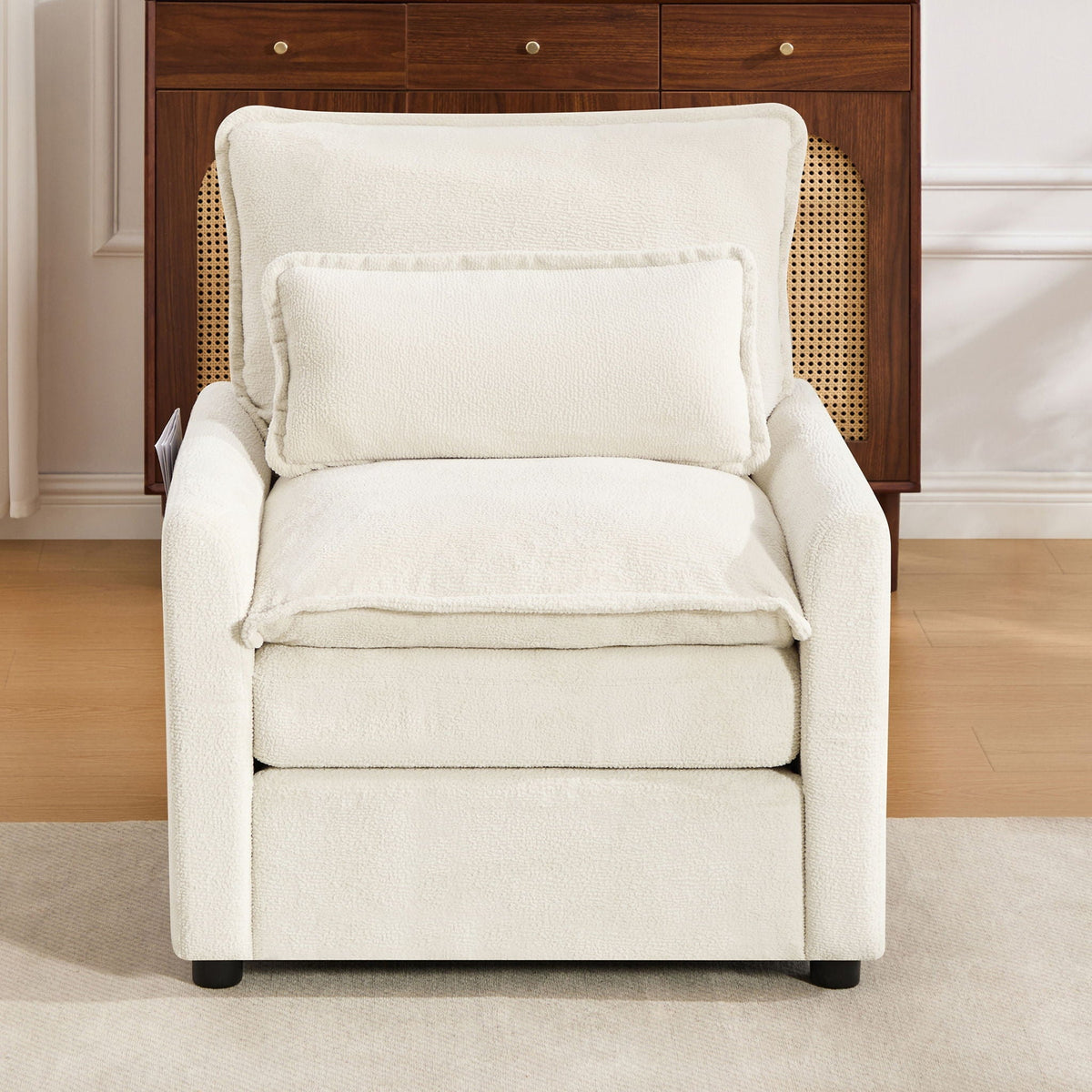 Modern Single Seat Accent Chair with Side Storage Pockets - Multiple Colors