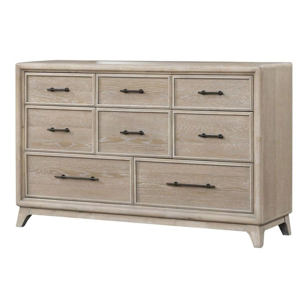 Oak 8 Drawer Dresser with Ample Storage - Oak