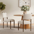 Modern Dining Chair with Thick Seat Cushion and Solid Wood Legs - Walnut, Set of 2