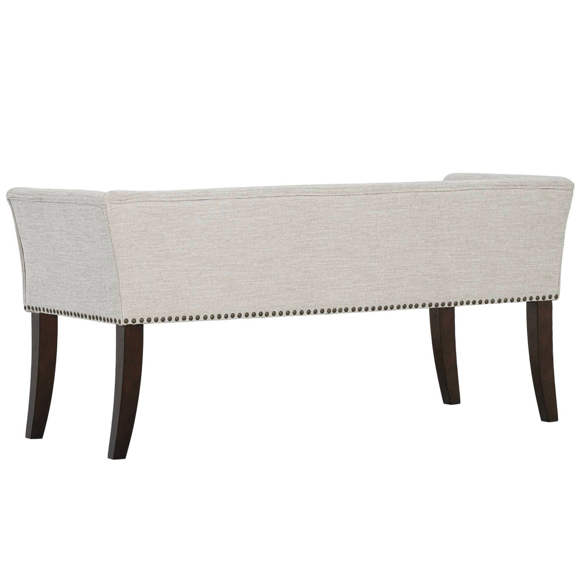 Welburn Upholstered Bench with Low Back and Flared Arms - Blue, Light Blue, or Beige
