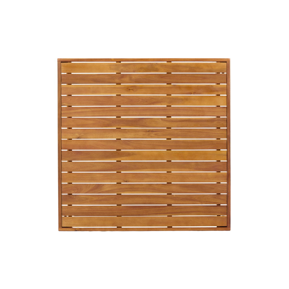 Teak Finish Acacia Solid Wood Outdoor Dining Table with Slatted Top - Teak