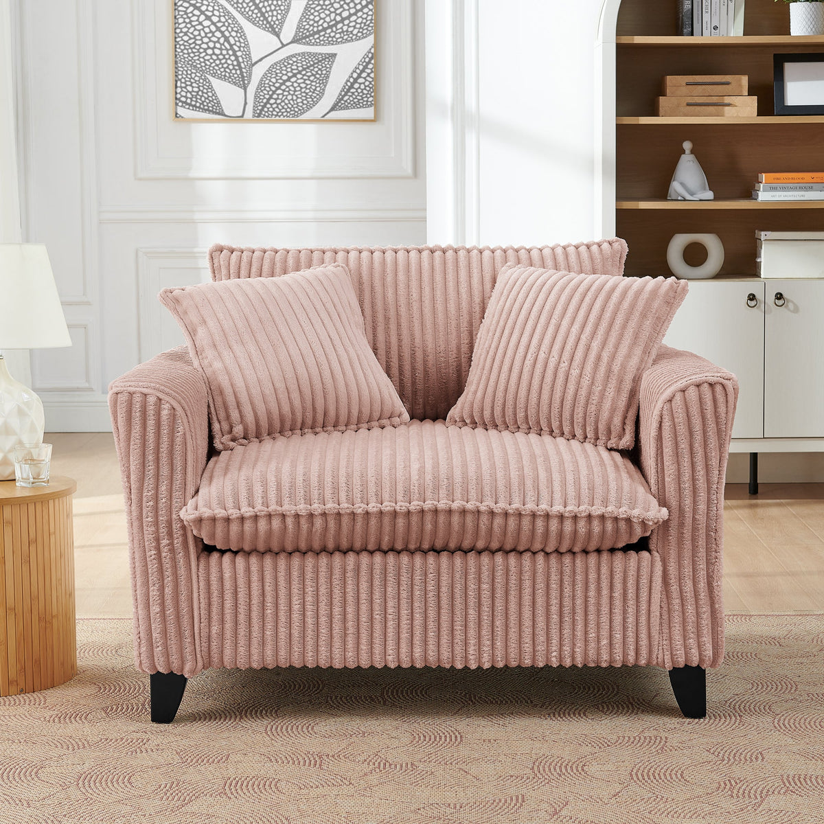 Comfortable Lazy Sofa Chair with Armrests - Pink or Beige