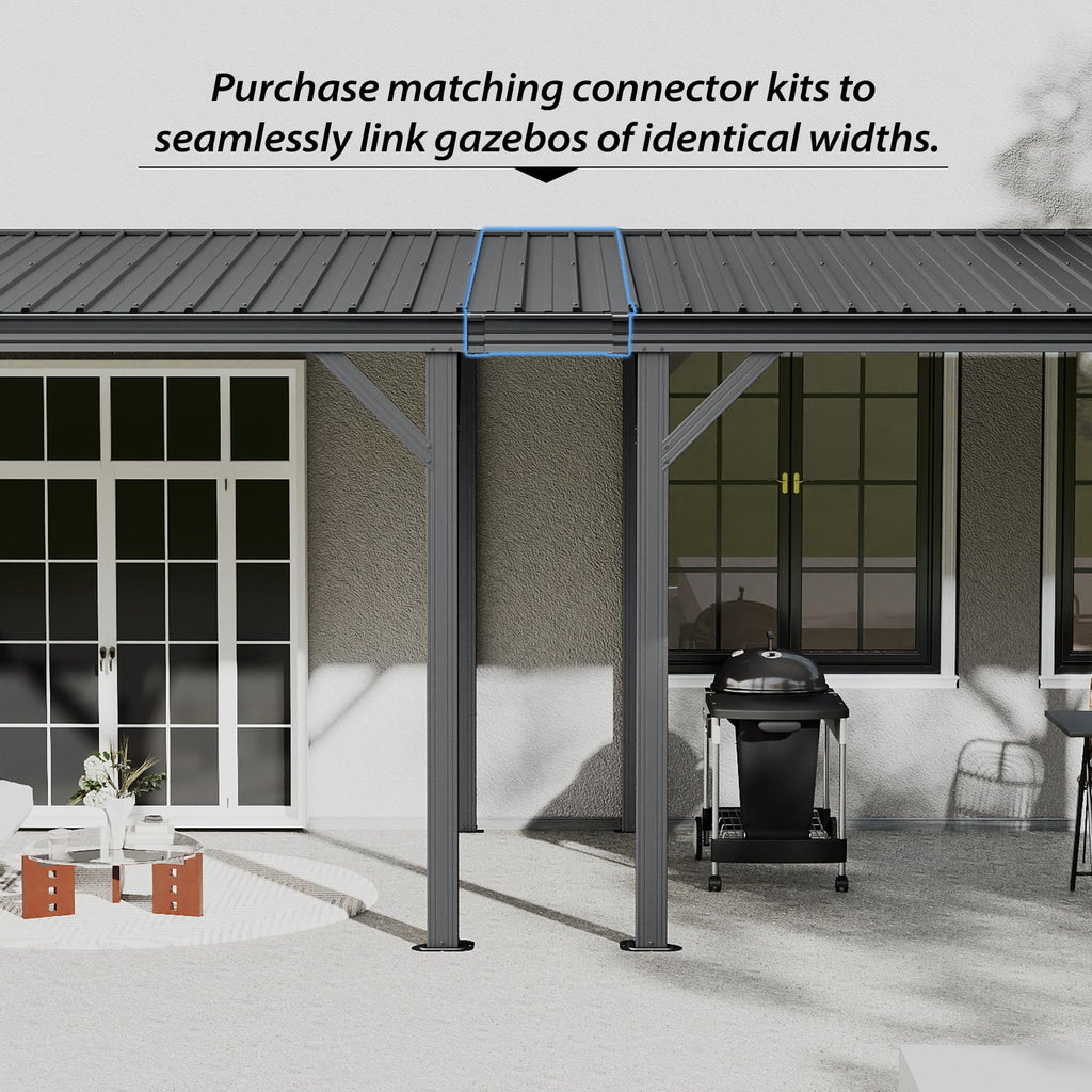 Gazebo Connector Kit for 12ft Wall Mounted Gazebos with Steel Construction