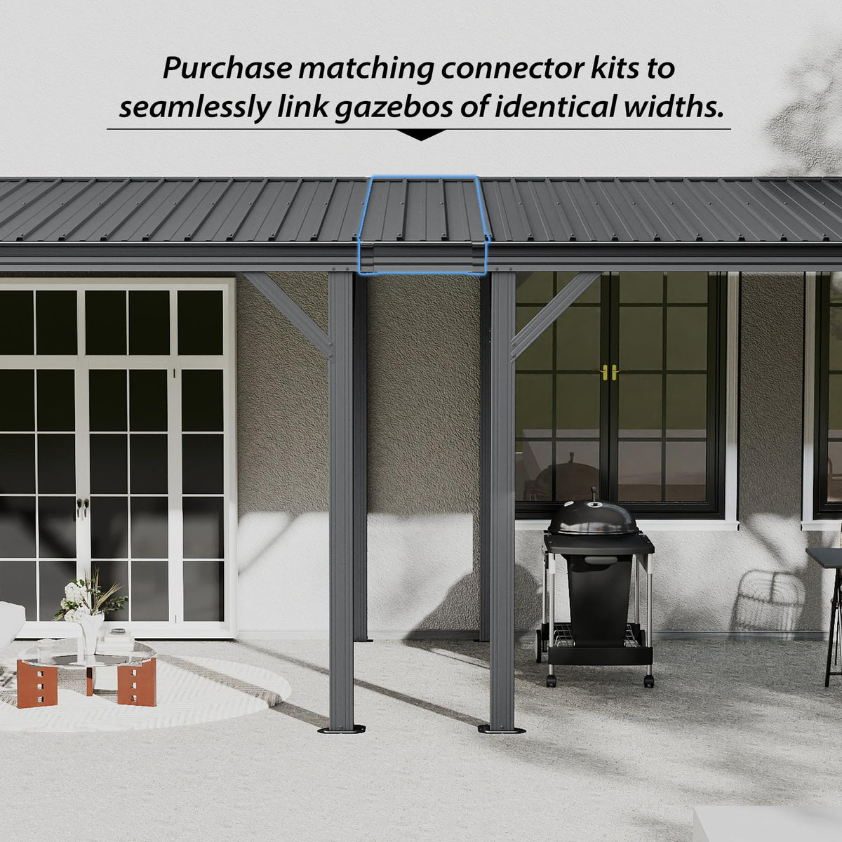 Gazebo Connector Kit for 12ft Wall Mounted Gazebos with Steel Construction