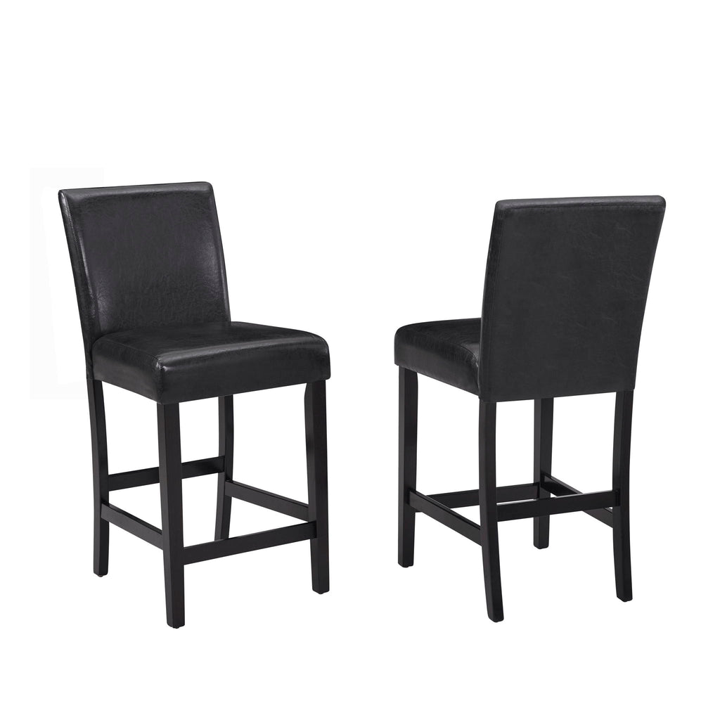 Modern 5 Piece Counter Height Dining Set with Tufted Nail Head Chairs - Black