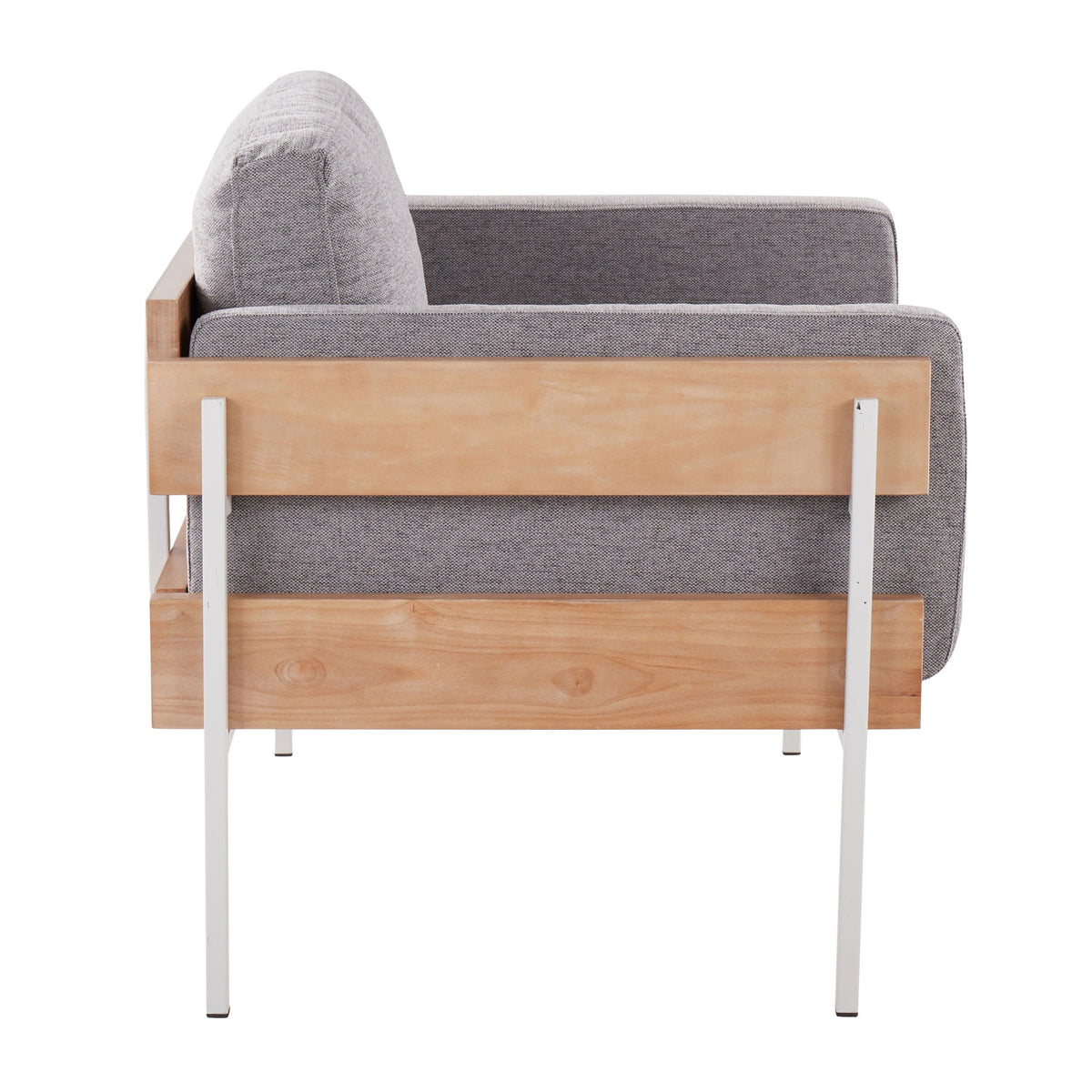 Stylish Materials Farmhouse Arm Chair with Cushioned Seating - Gray or Green