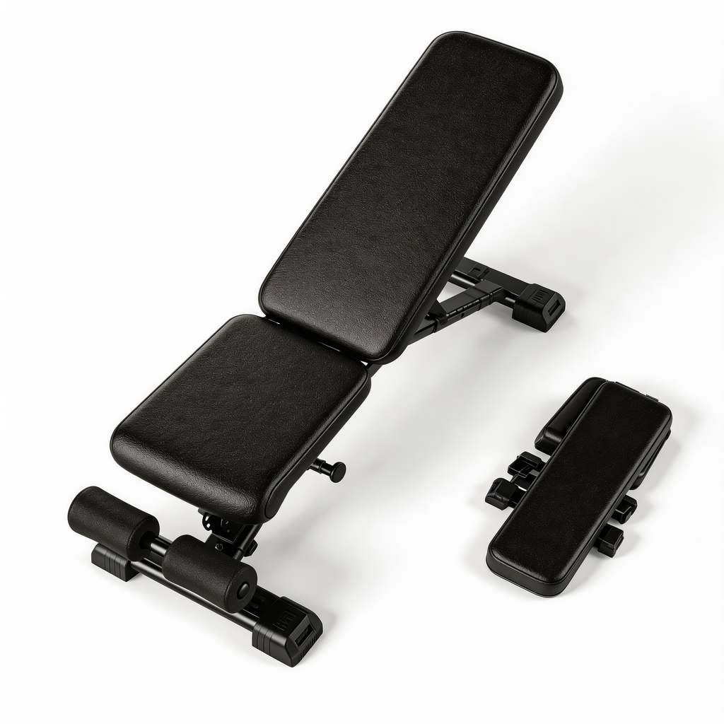 Adjustable Weight Bench with Resistance Bands - Steel Frame
