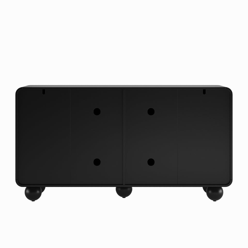 59" Sideboard Buffet Cabinet with Ample Storage - MDF, Modern Curved Design