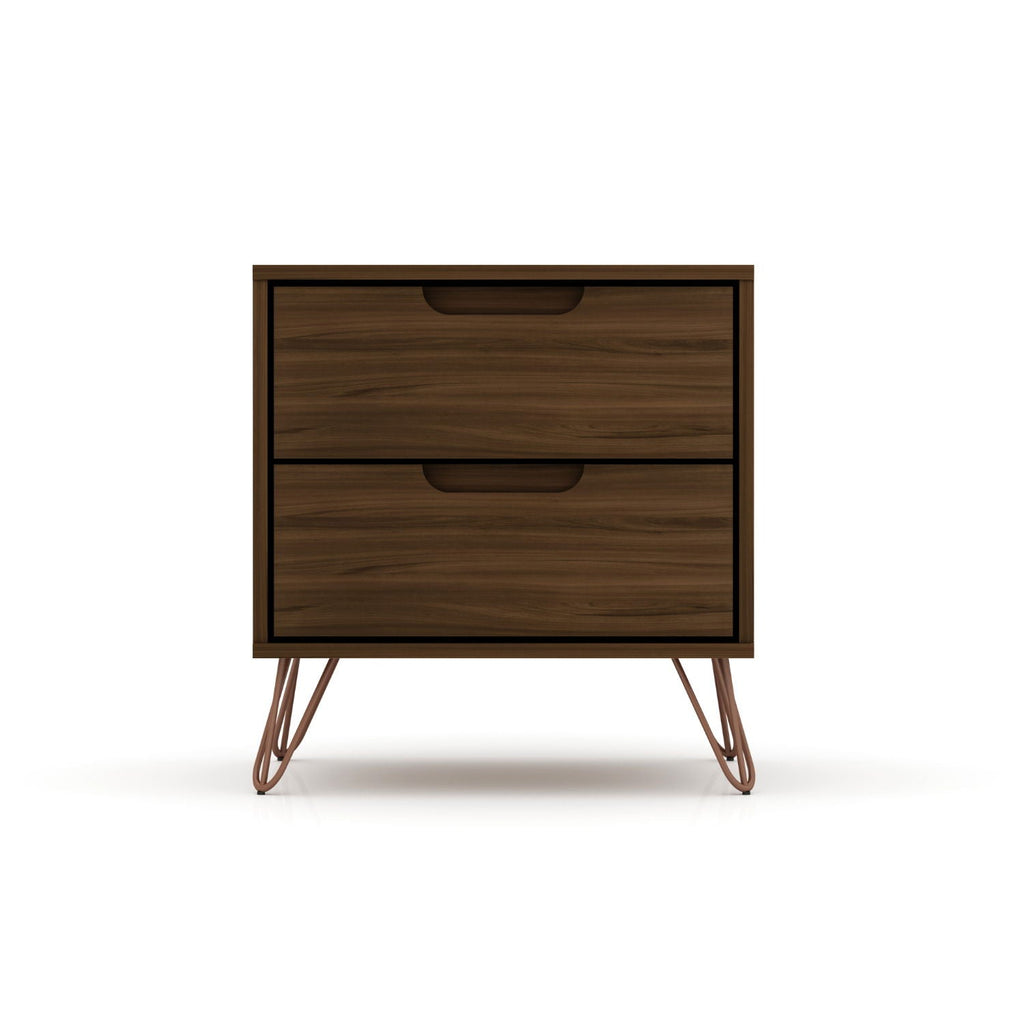 2 Drawer Nightstand with Durable Splayed Legs - Multiple Colors
