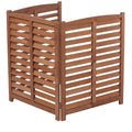 3 Panel Outdoor Wooden Air Conditioner Fence with Privacy Screen - Light Brown or Dark Gray