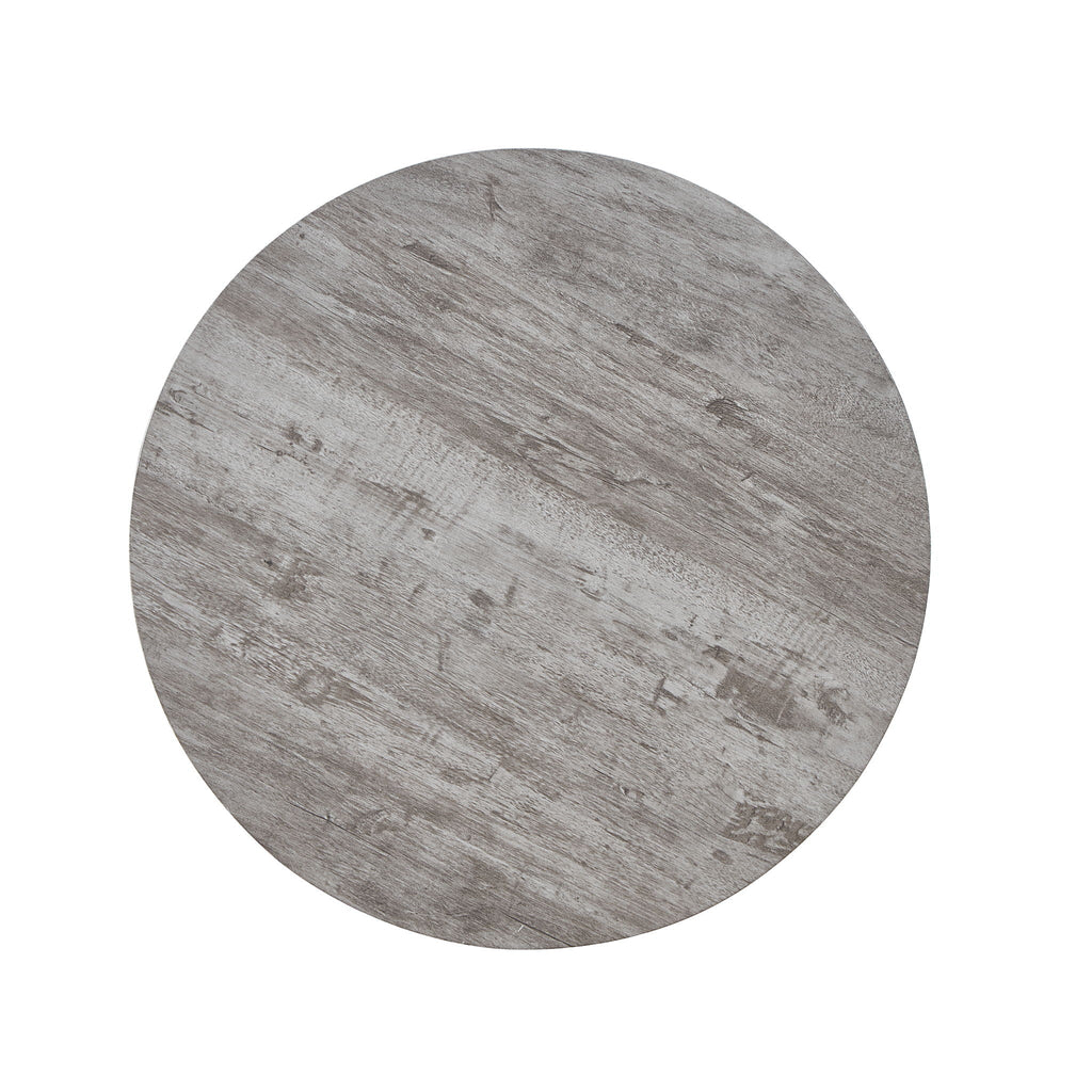 Contemporary Round End Table with Shelf - Gray
