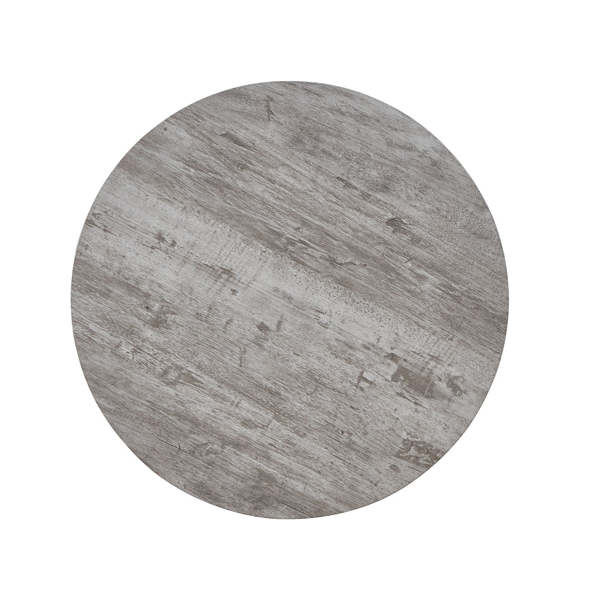 Contemporary Round End Table with Shelf - Gray