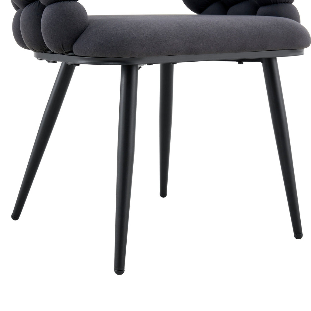 Ball Chain Bubble Dining Chair Set with Sculptural Backrest - Dark Gray, Beige, Orange