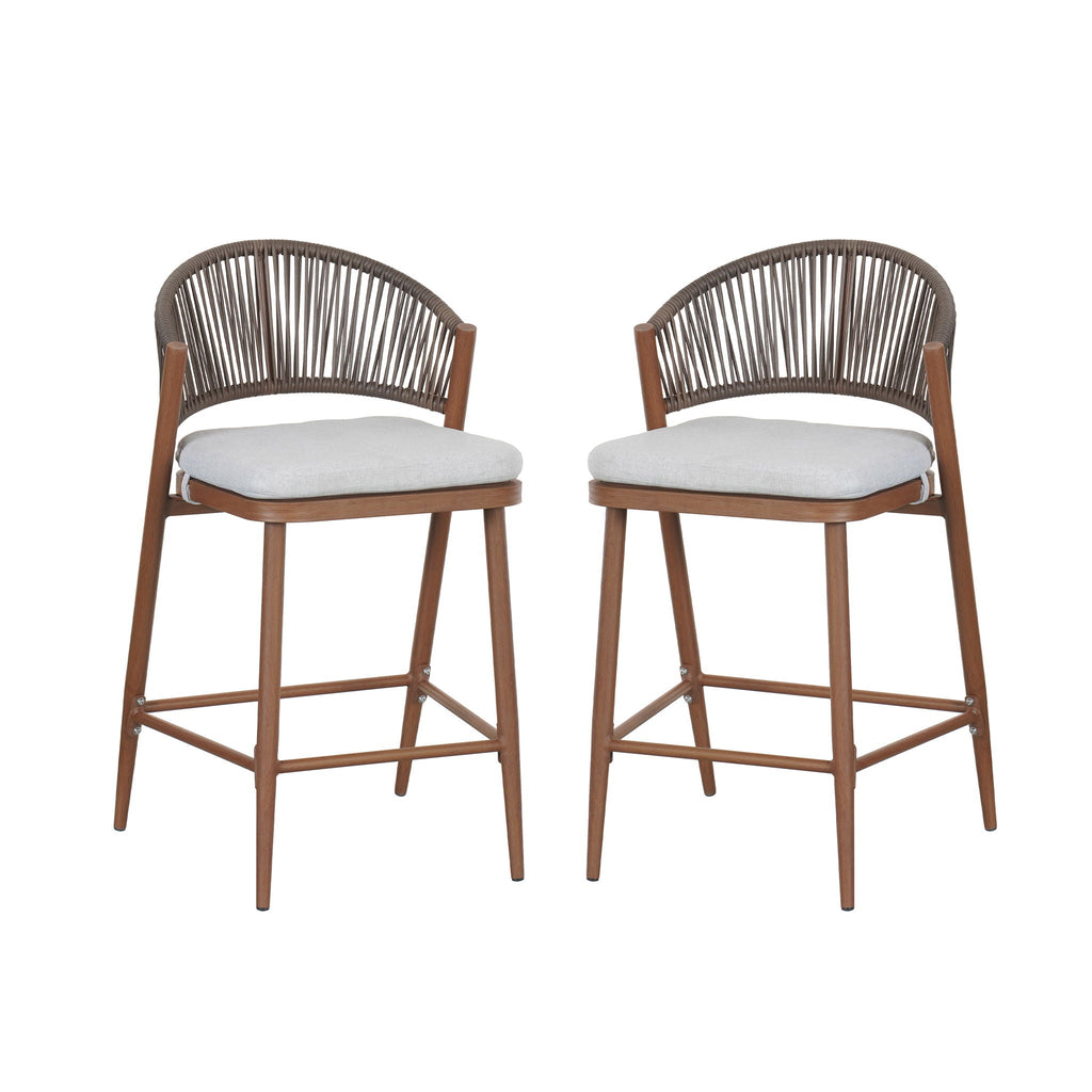 Outdoor 26" Counter Height Metal Frame Counter Stools