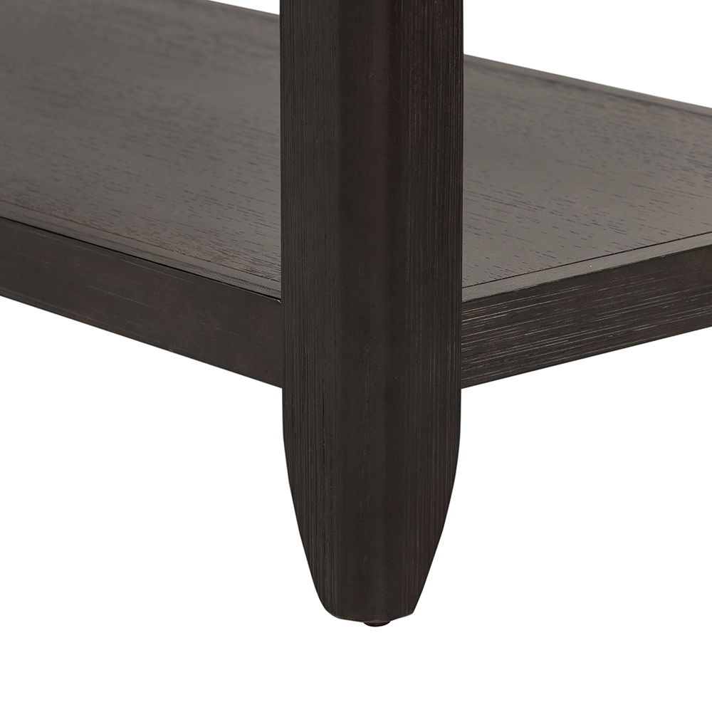 Elegant Dark Brown End Table with Storage Drawer and Shelf