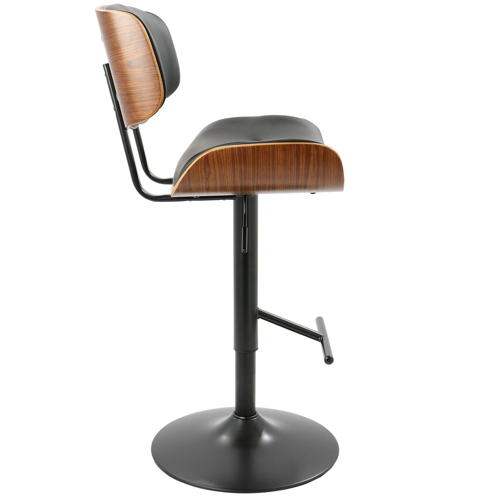 Mid-Century Modern Adjustable Barstool with Swivel - Black, White, Dark Gray