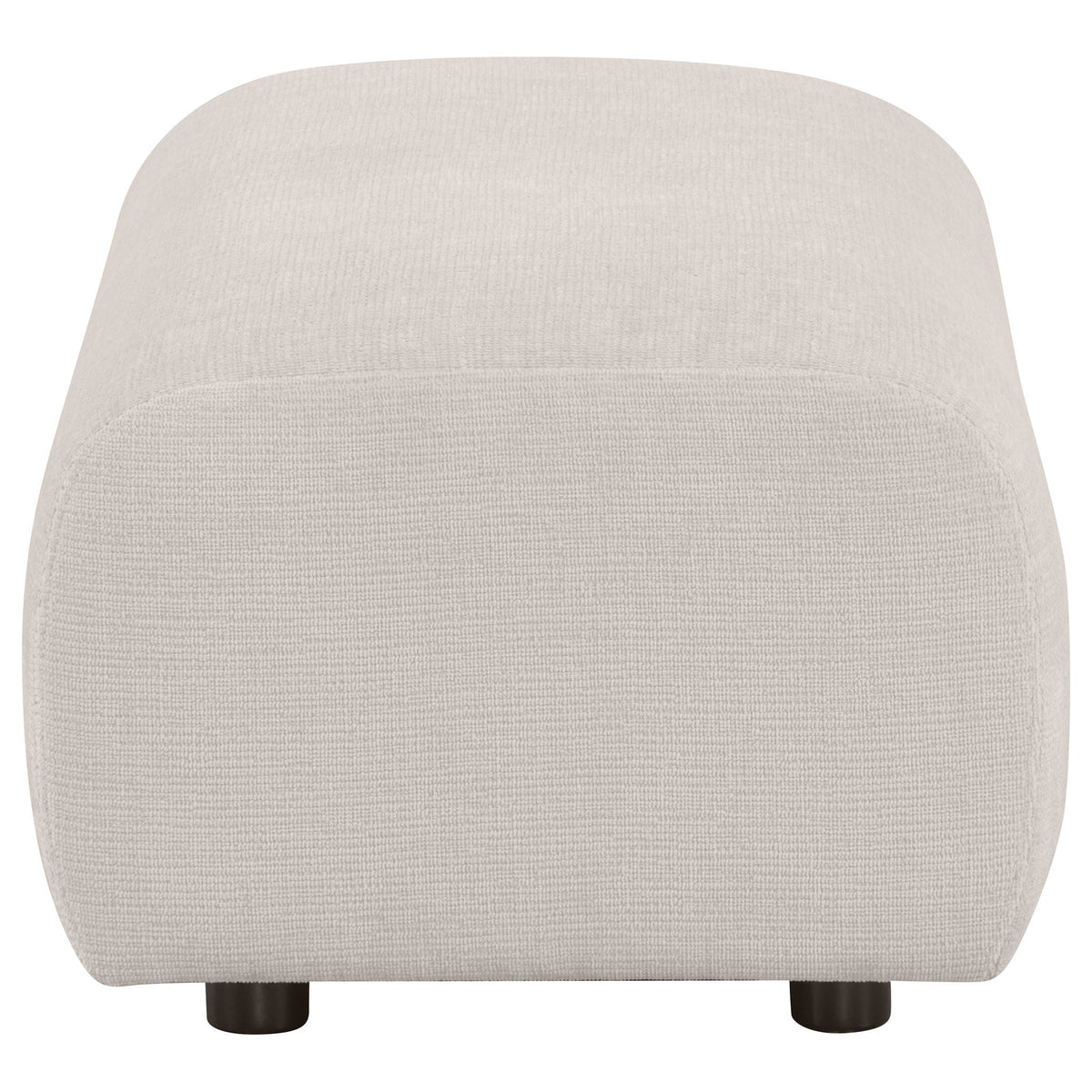 Burnett Chenille Upholstered Ottoman Ivory