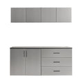 Garage Cabinet Set with Soft Closing Drawers - Metallic Gray