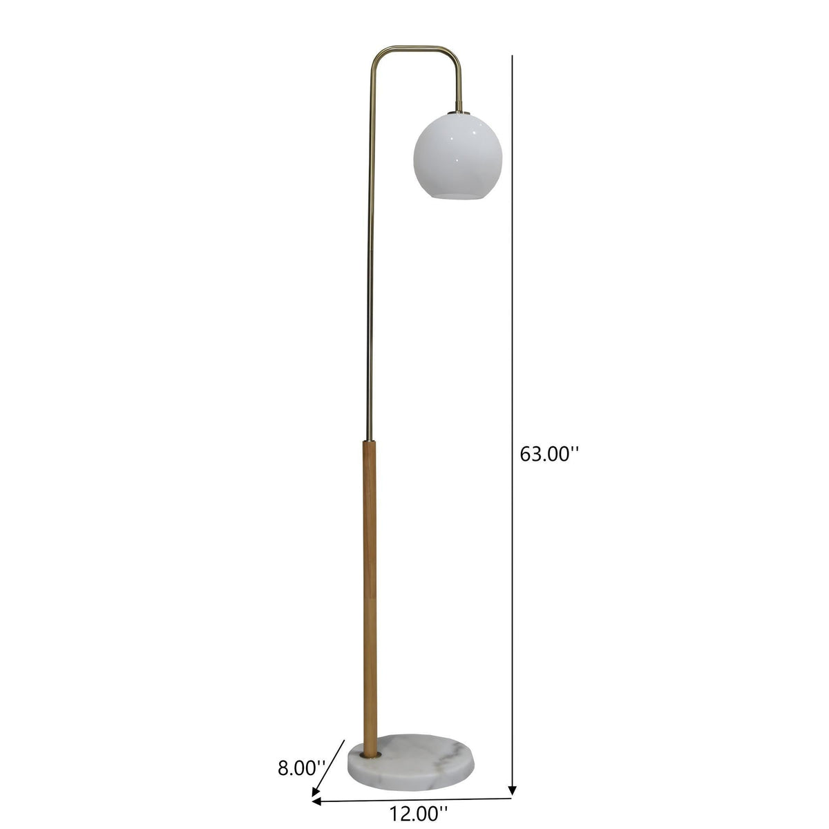 Tall Corner Floor Lamp with Foot Switch - White