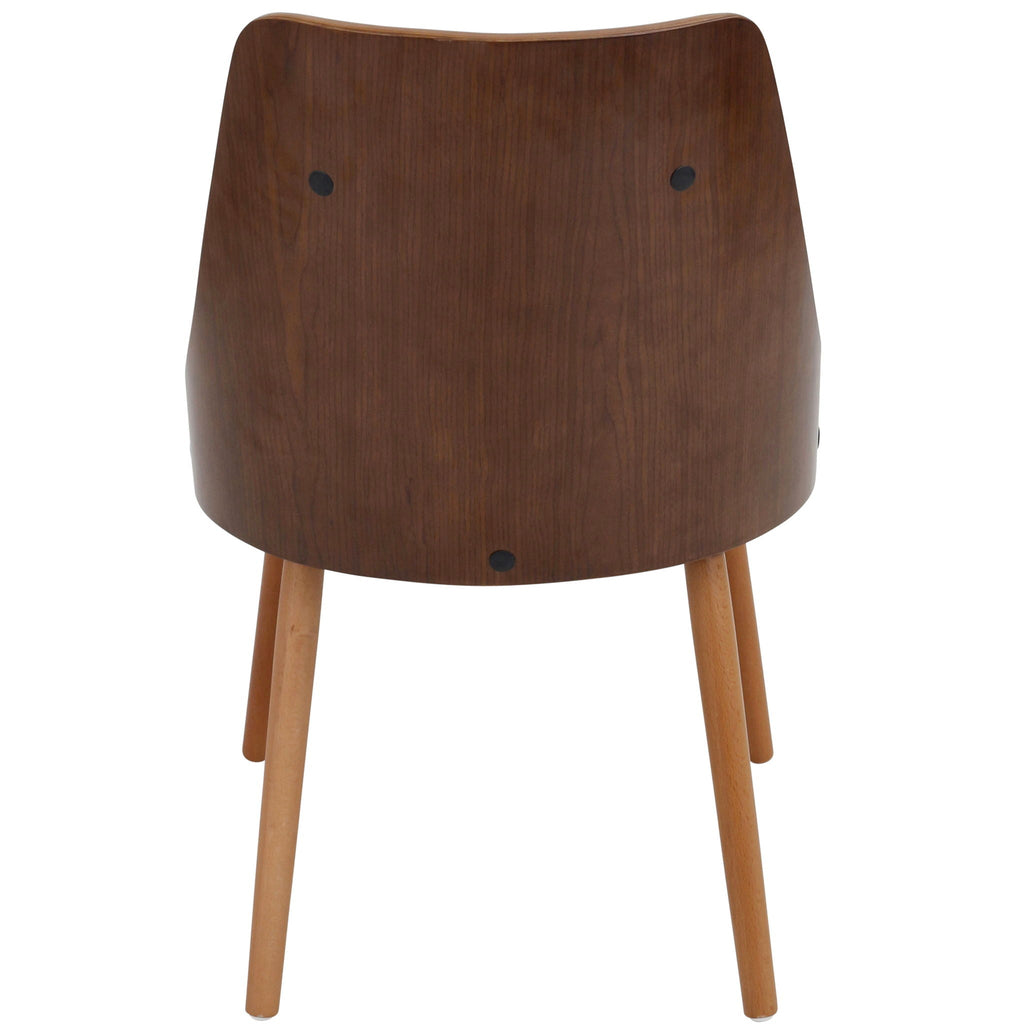 Contemporary Dining Side Chair with Bent Wood Frame - White