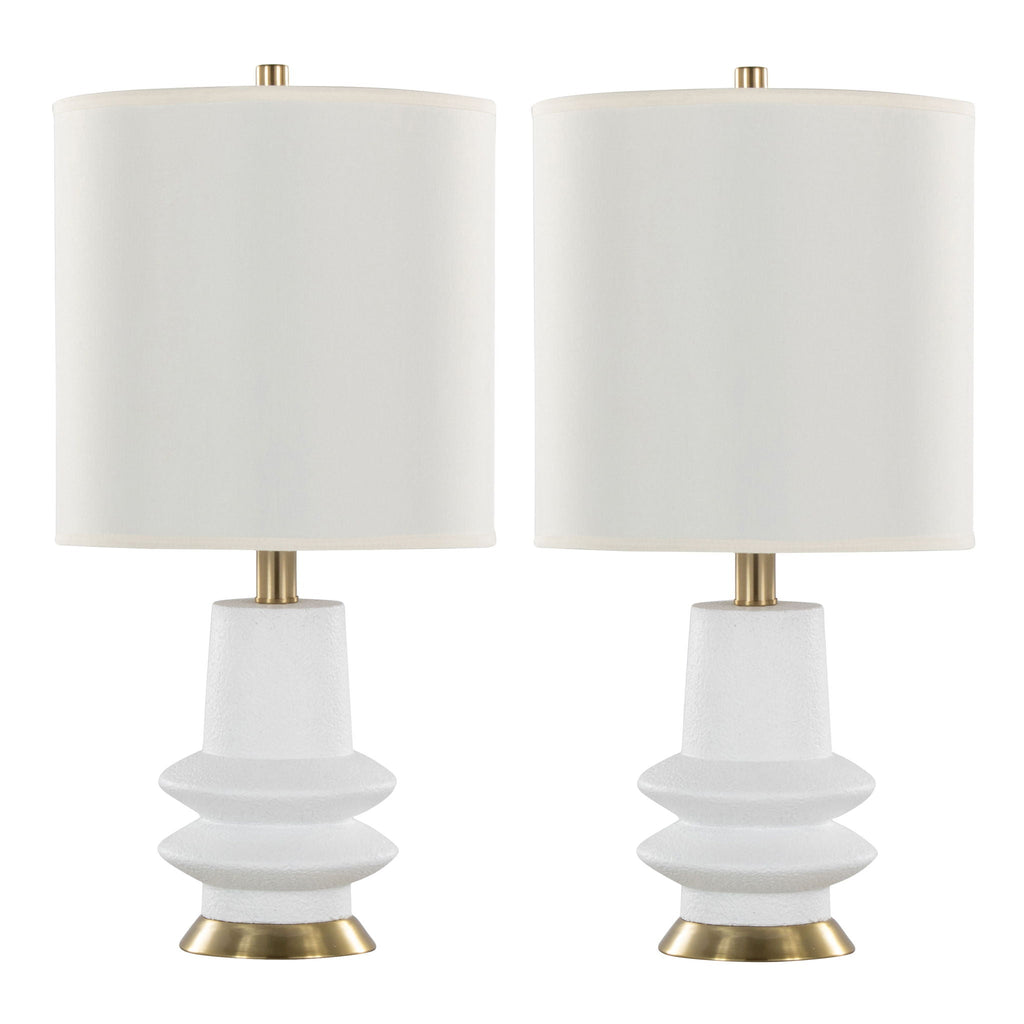 Lloyd Contemporary Table Lamp Set with Matte Finish - Black or Beige