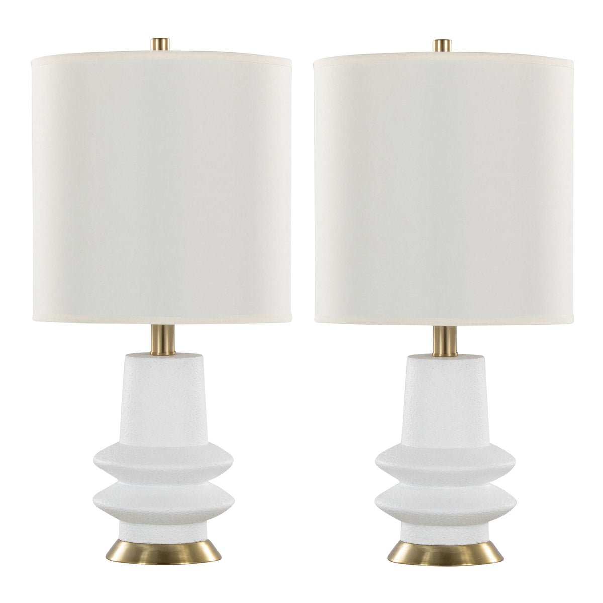 Lloyd Contemporary Table Lamp Set with Matte Finish - Black or Beige