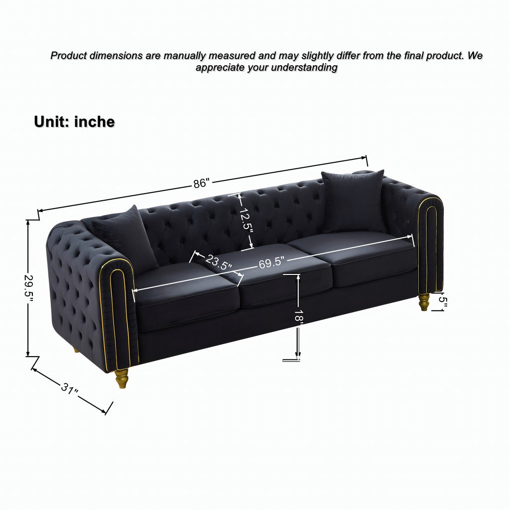 Modern Velvet Loveseat Sofa with Button Tufting