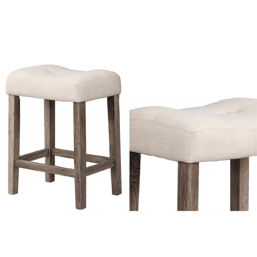 Transitional Counter Dining Set with 4 Tufted Stools - Dark Gray or Dark Brown